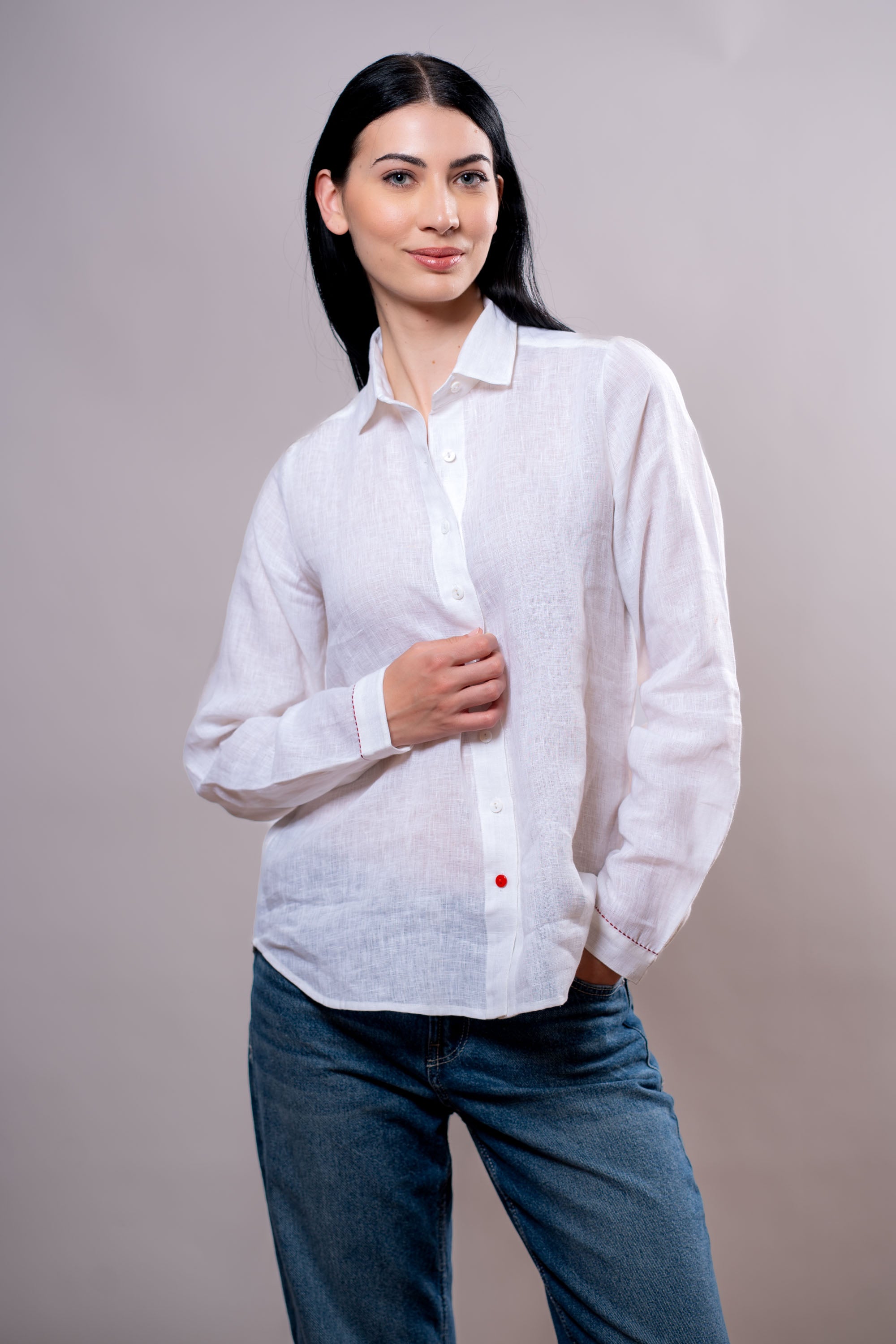 Camicia Donna Bianca cuori
