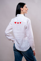 Camicia Donna Bianca cuori