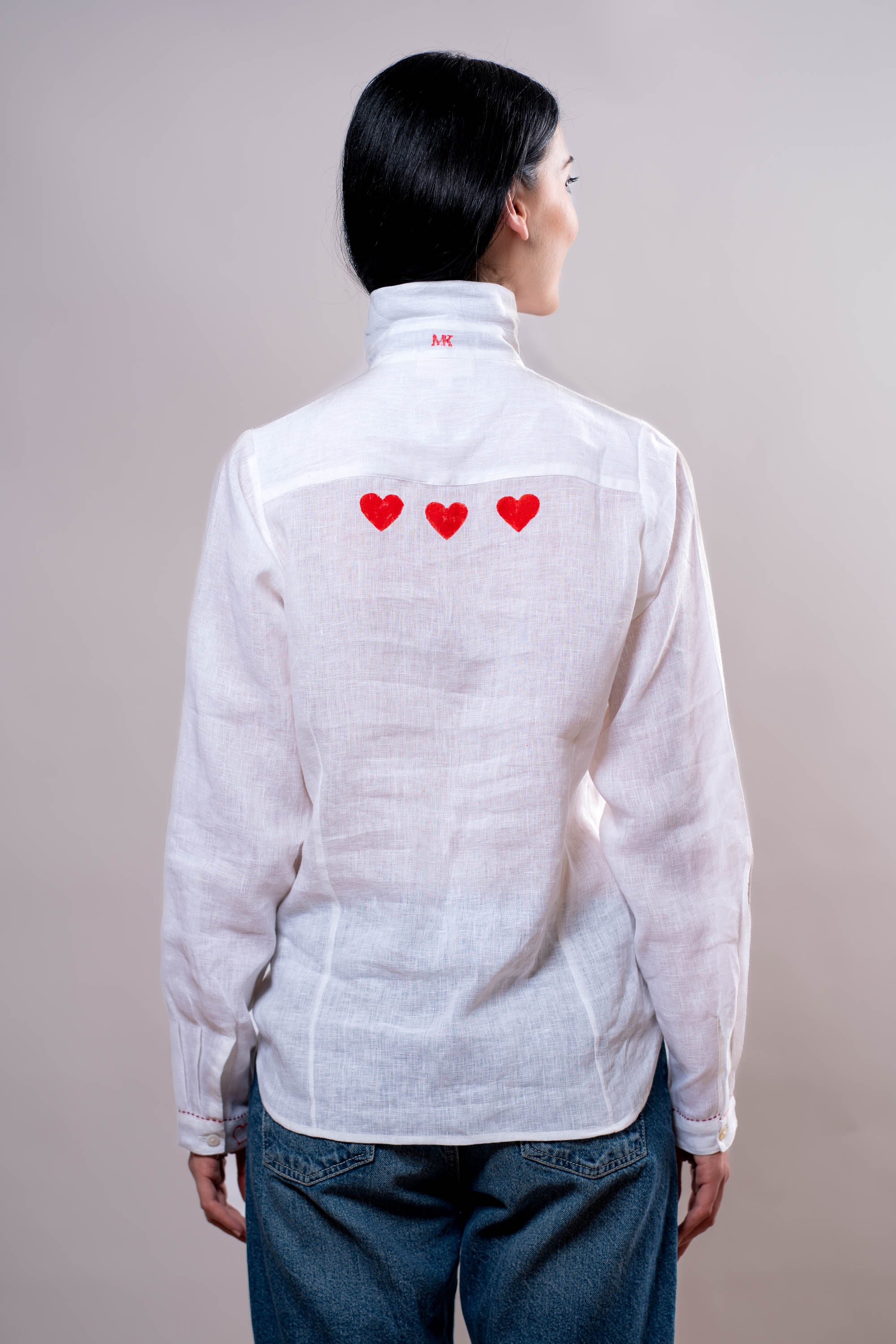Camicia Donna Bianca cuori