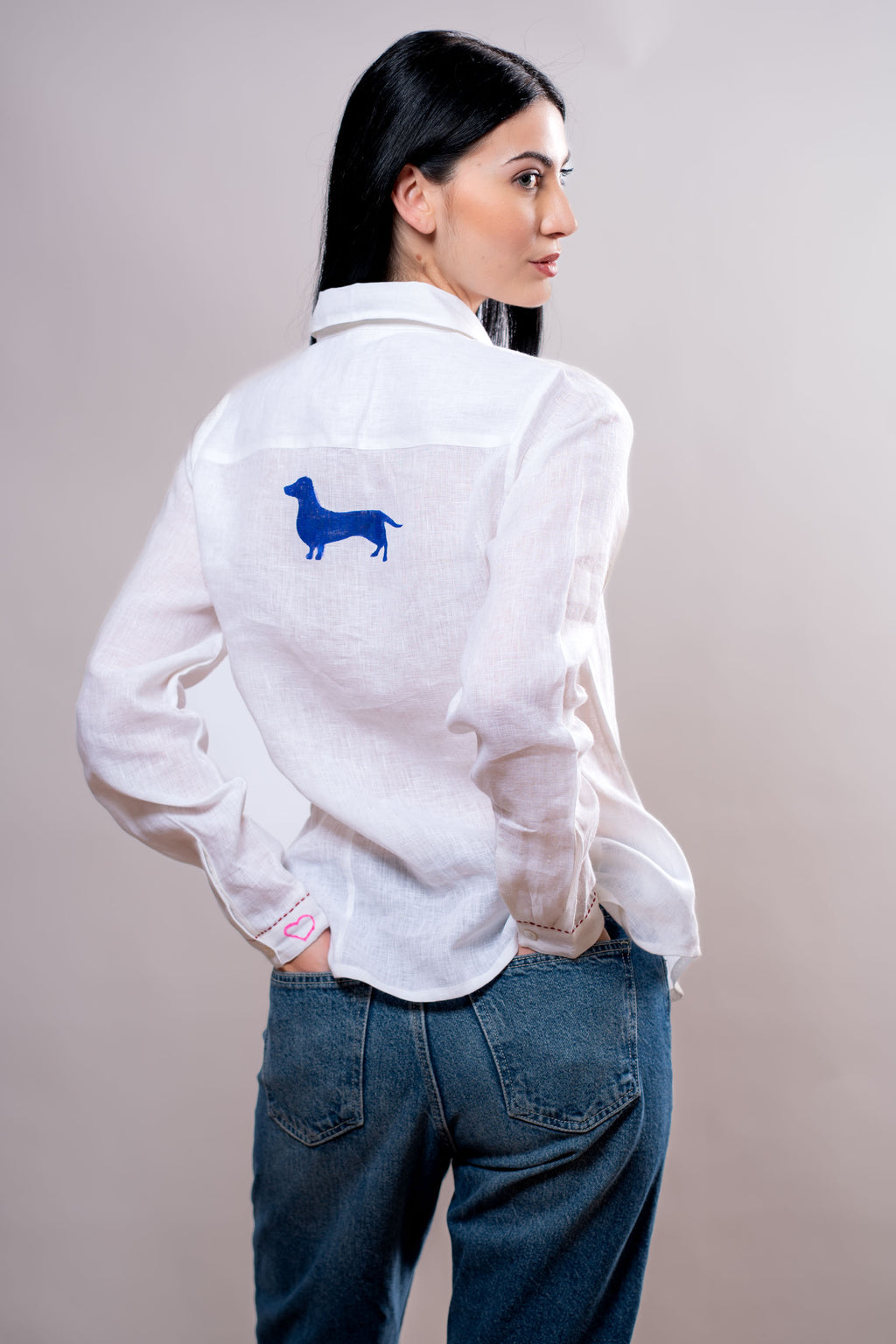 Camicia Donna Bianca bassotto