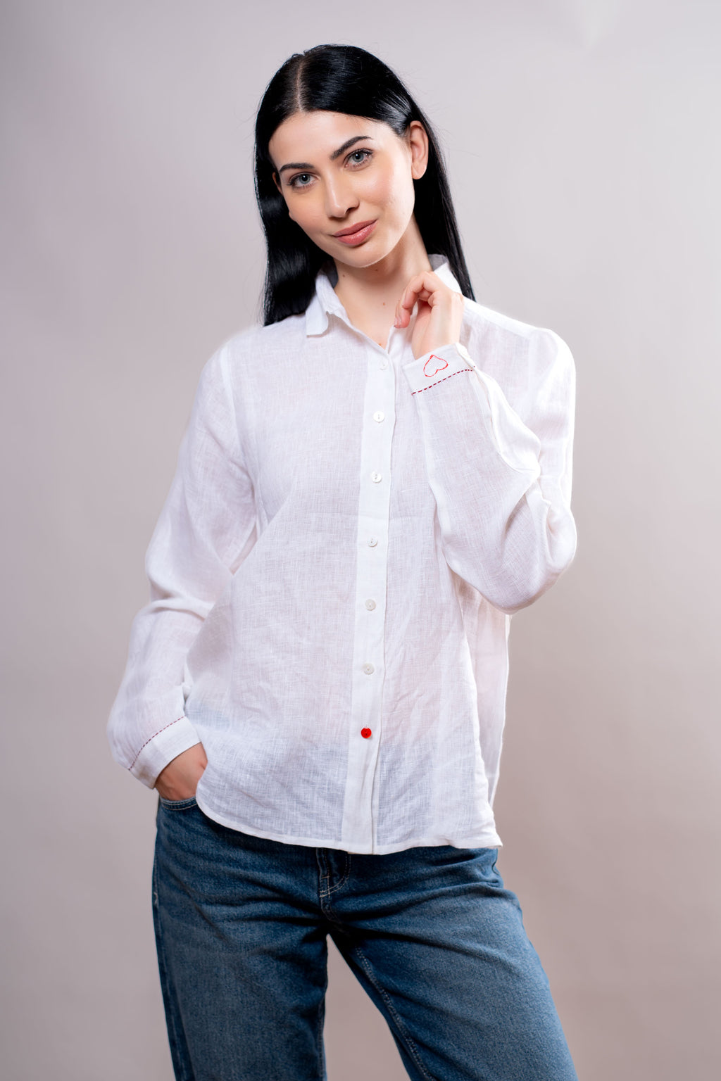 Camicia Donna Bianca corone