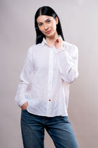 Camicia Donna Bianca quadrifogli
