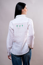 Camicia Donna Bianca quadrifogli