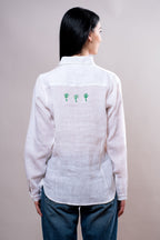 Camicia Donna Bianca quadrifogli