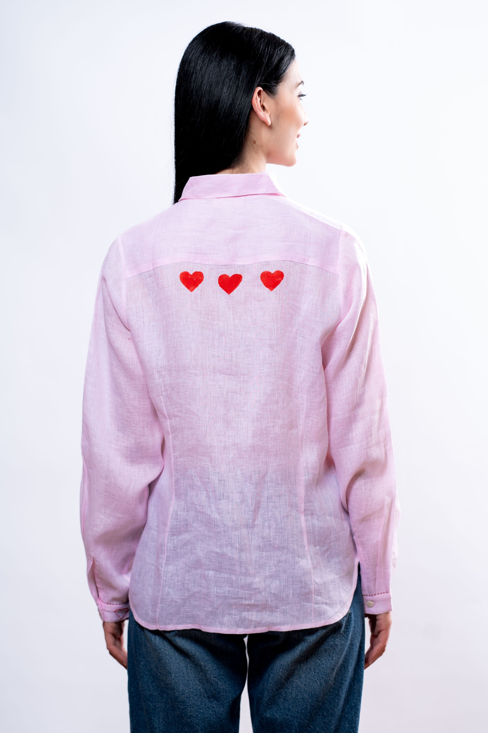 Camicia Donna Rosa cuori