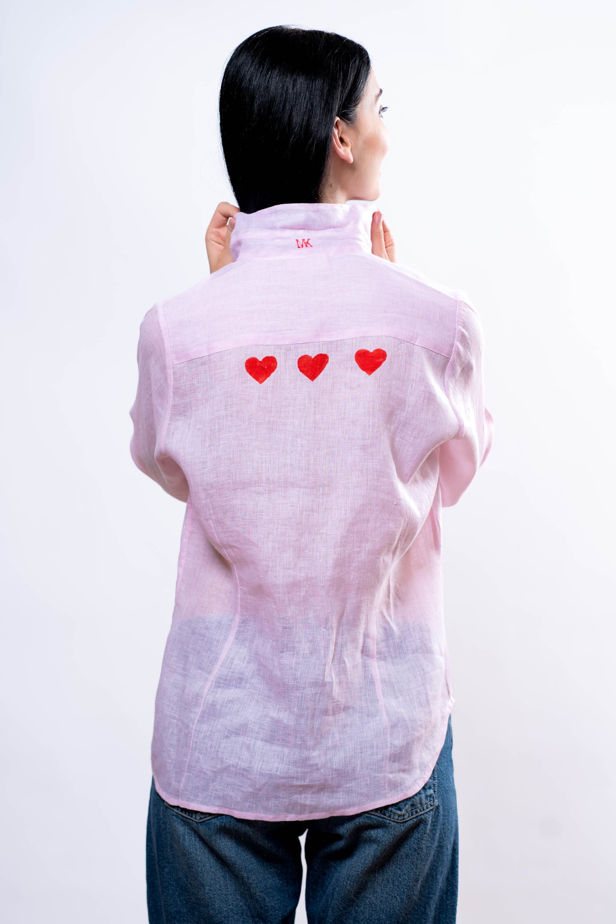 Camicia Donna Rosa cuori