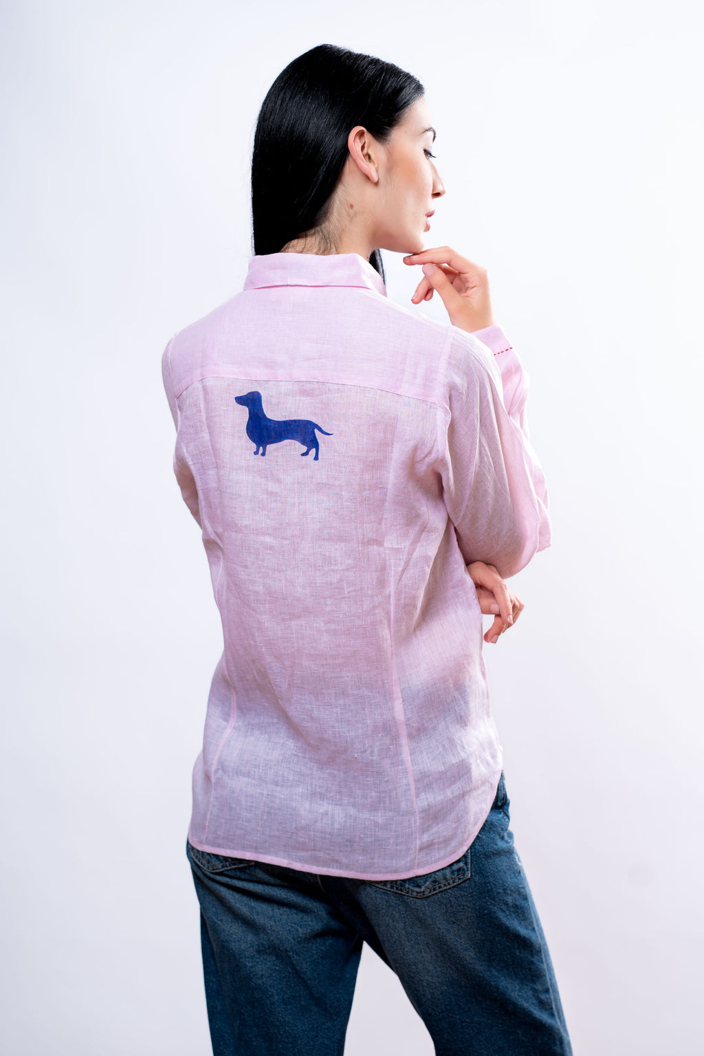 Camicia Donna Rosa bassotto