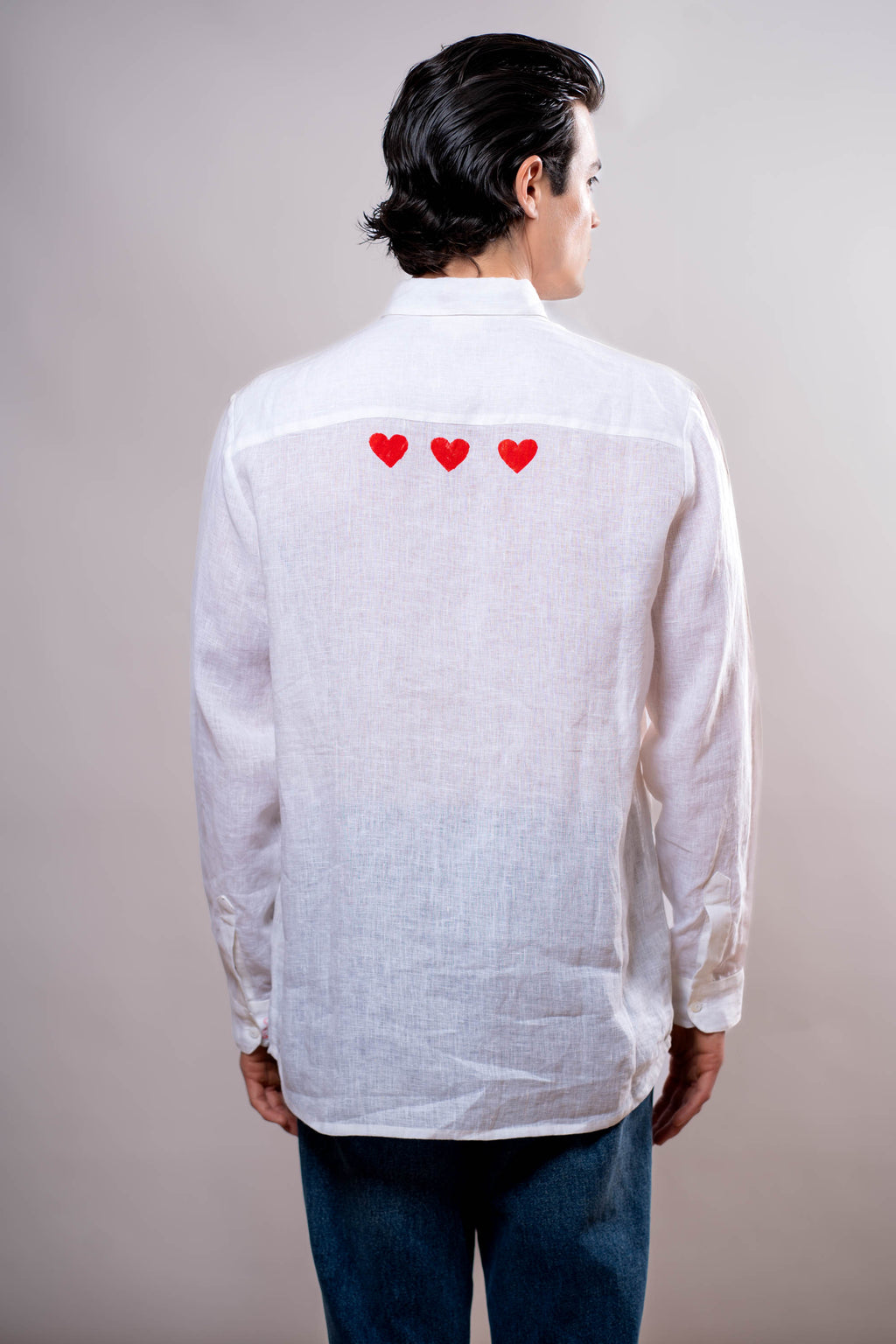 Camicia Uomo Bianca cuori