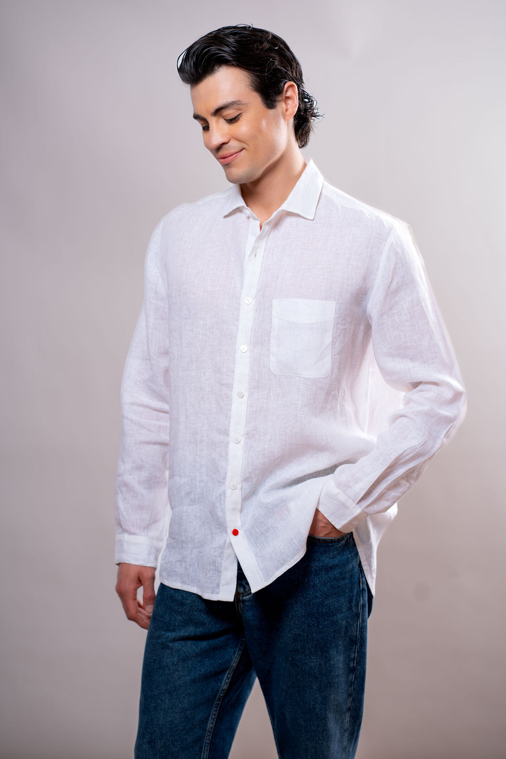Camicia Uomo Bianca bassotto