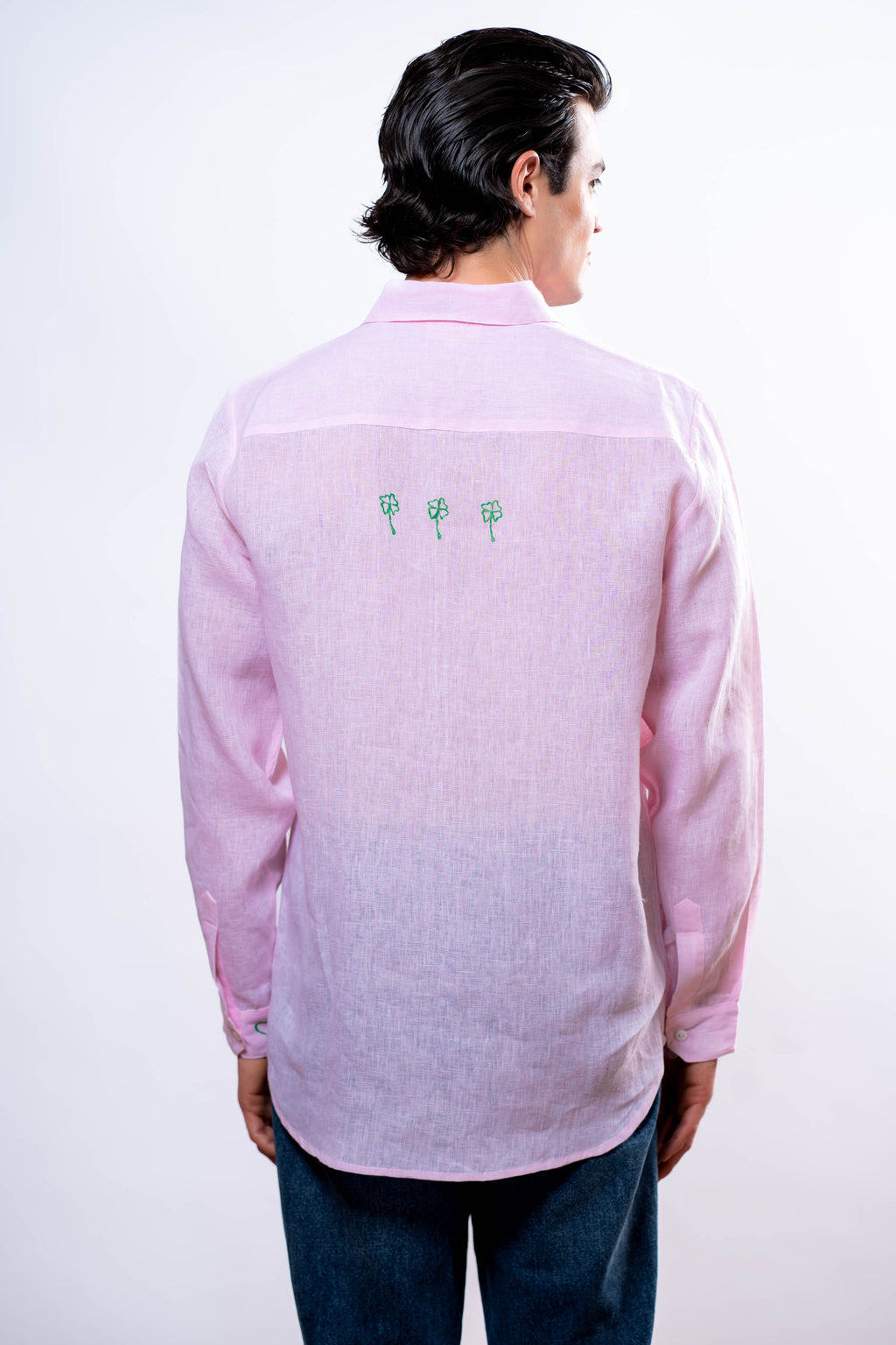 Camicia Uomo Rosa quadrifoglio