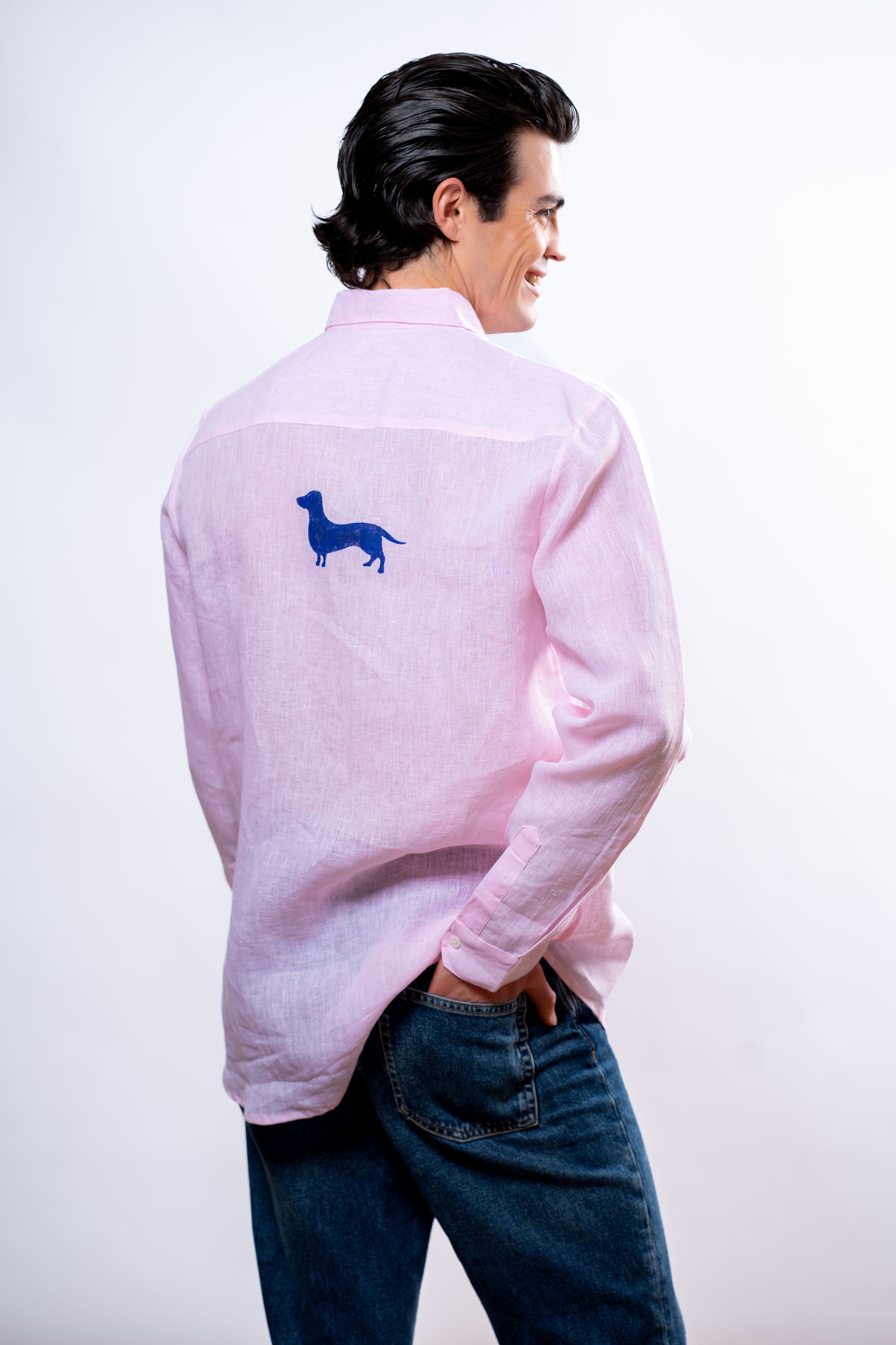 Camicia Uomo Rosa bassotto