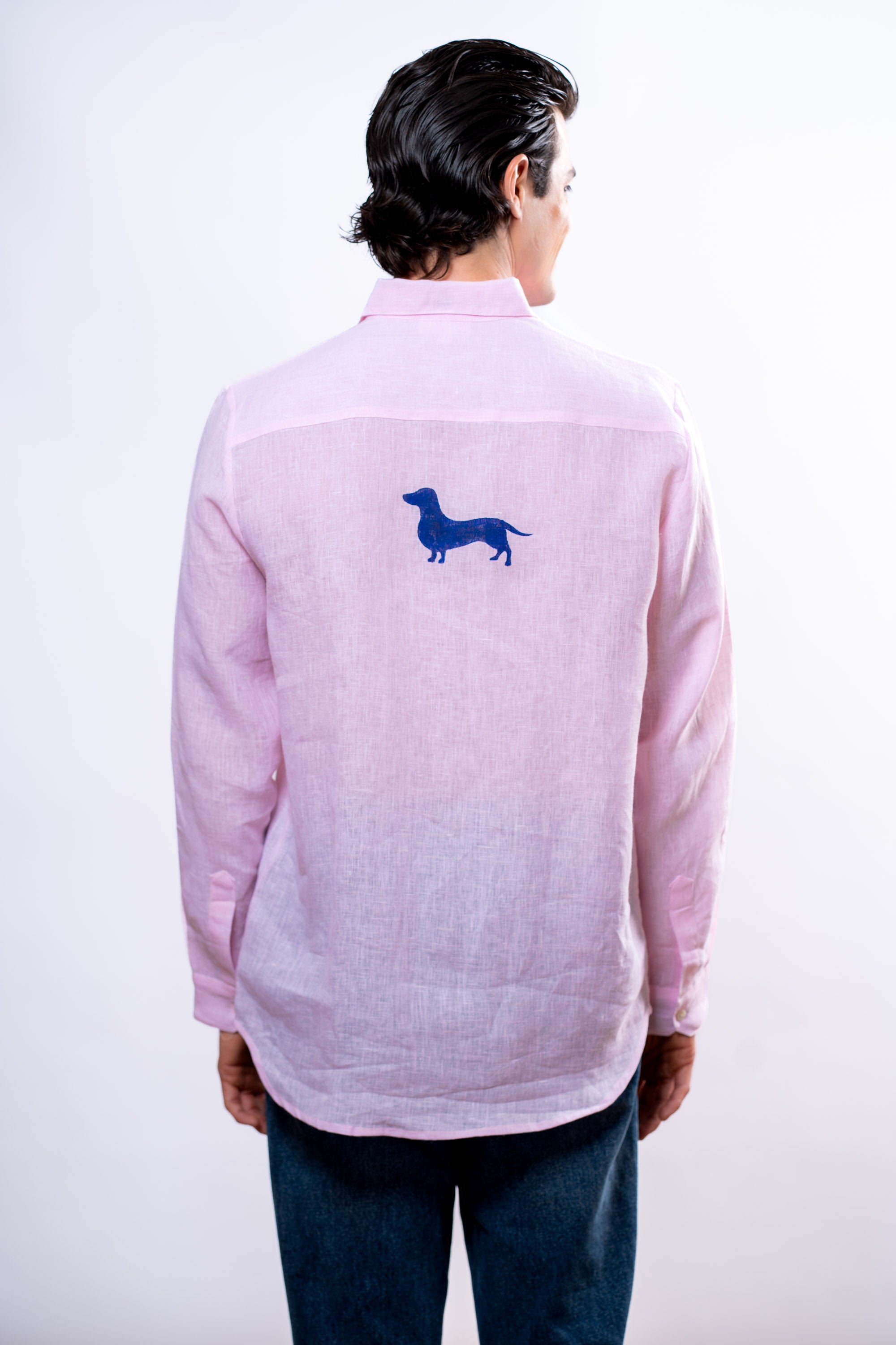 Camicia Uomo Rosa bassotto
