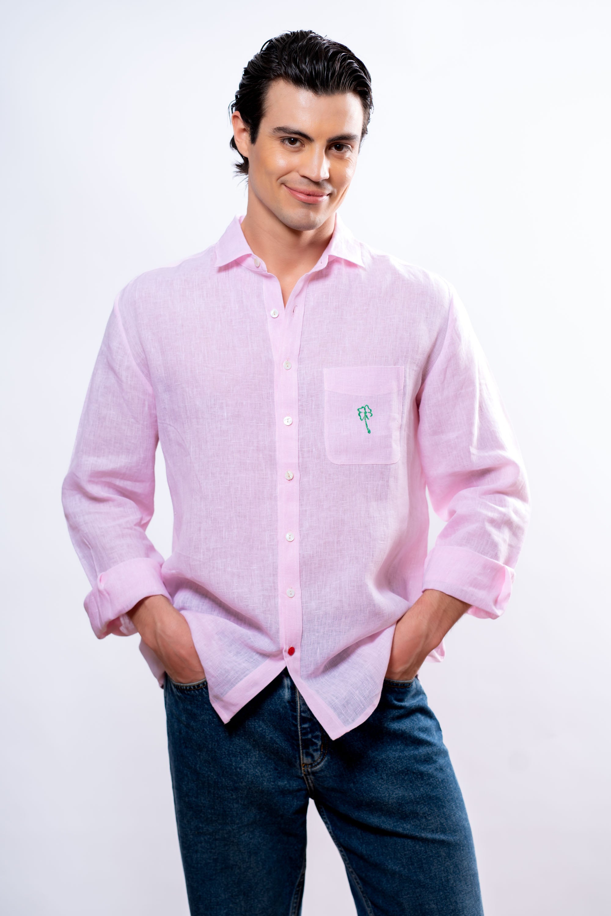 Camicia Uomo Rosa biciclette