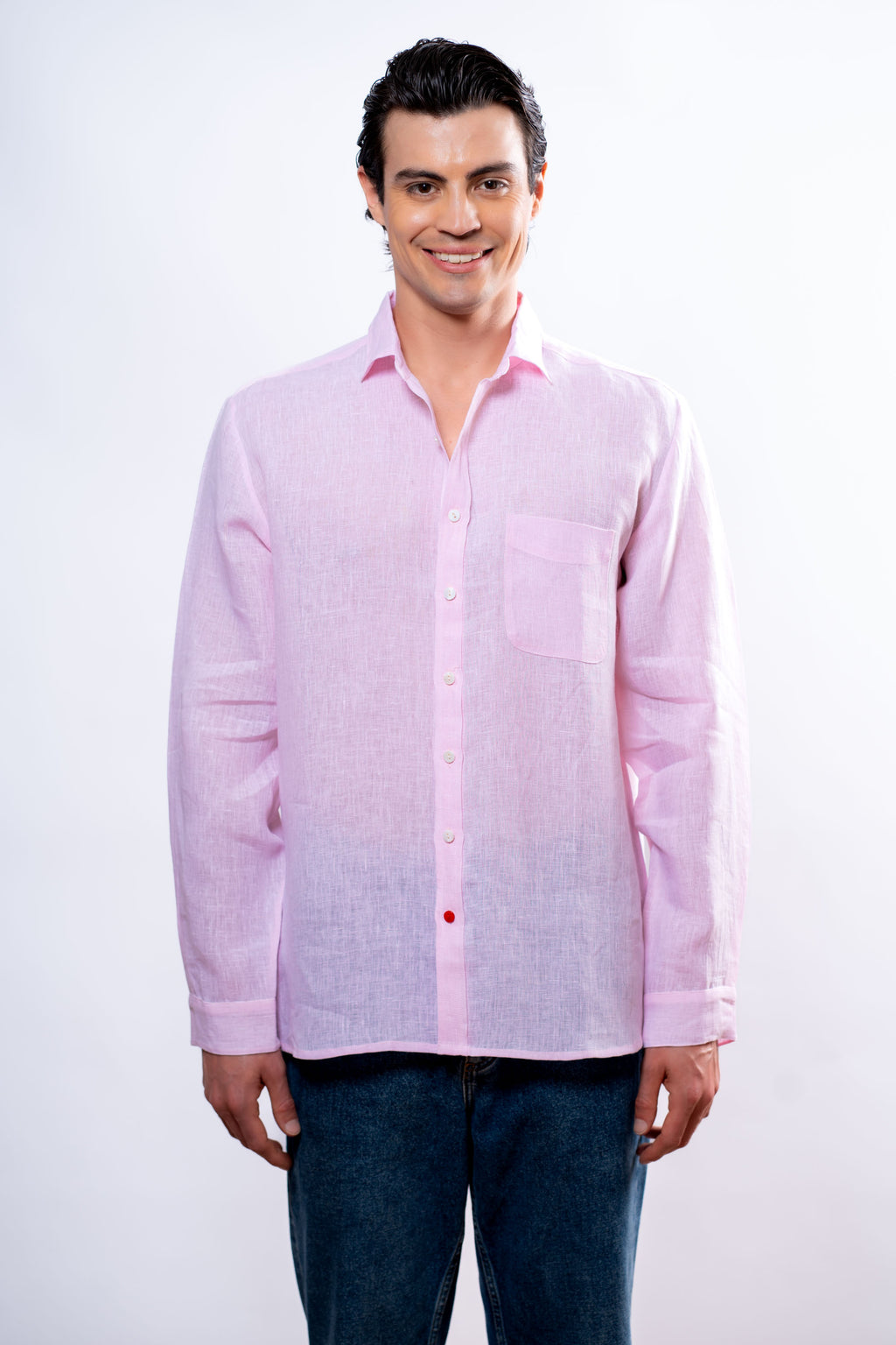 Camicia Uomo Rosa  cuori