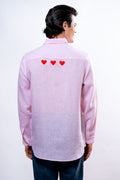 Camicia Uomo Rosa  cuori