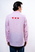 Camicia Uomo Rosa  cuori