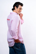 Camicia Uomo Rosa  cuori