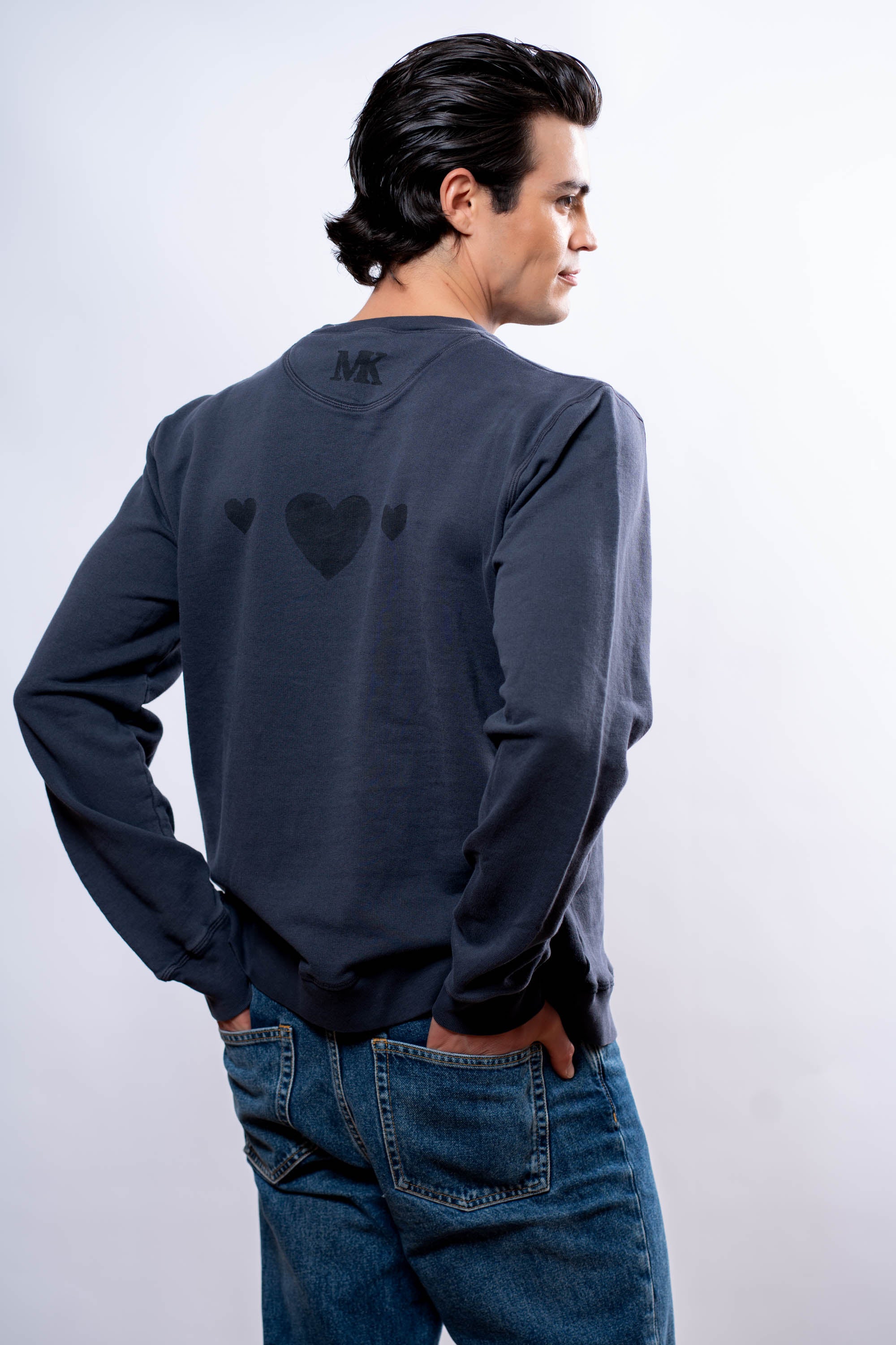 Felpa Uomo Blu cuori
