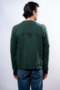 Felpa Uomo Verde cuori