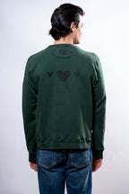 Felpa Uomo Verde cuori