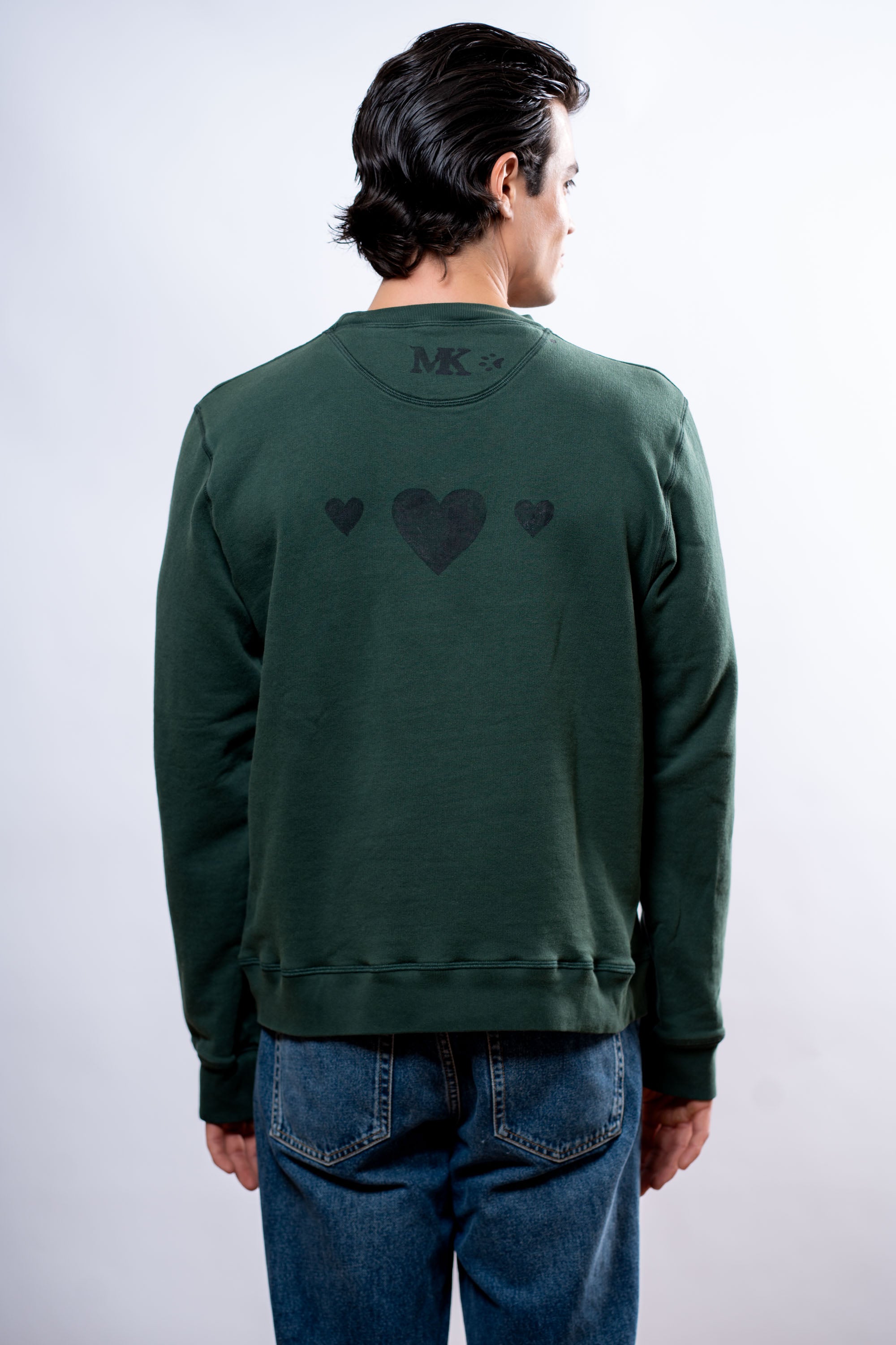 Felpa Uomo Verde cuori