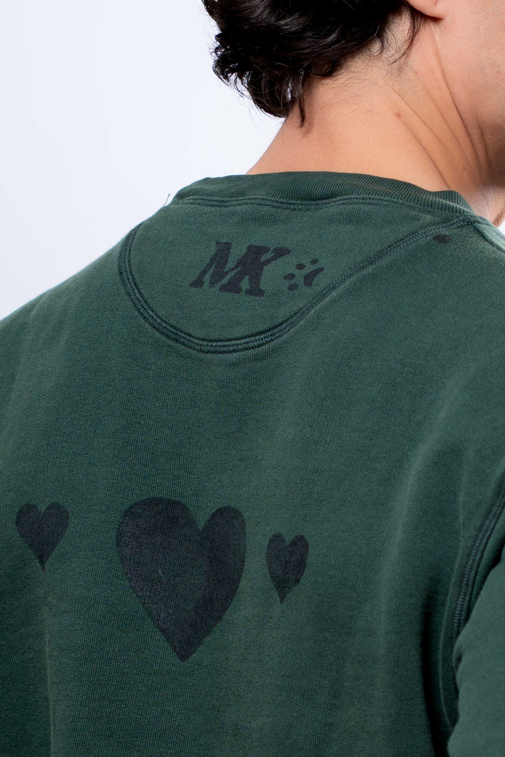 Felpa Uomo Verde cuori
