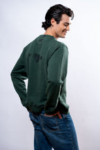 Felpa Uomo Verde cuori