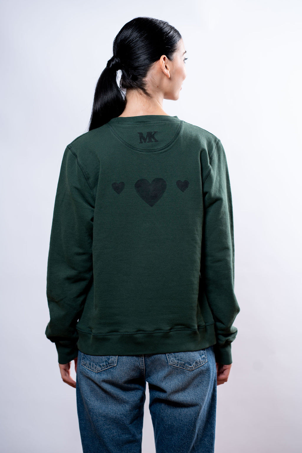Felpa Donna Verde cuori