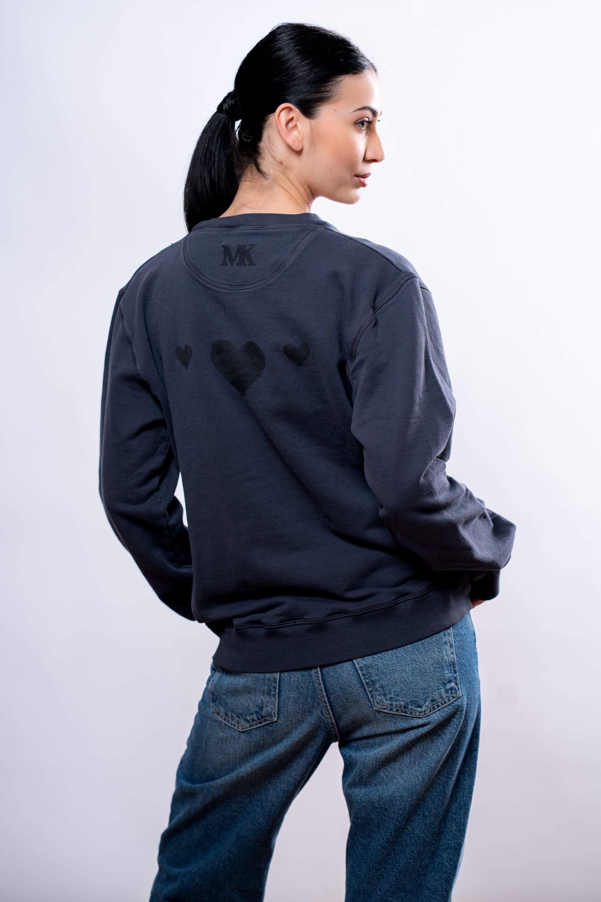 Felpa Donna Blu cuori